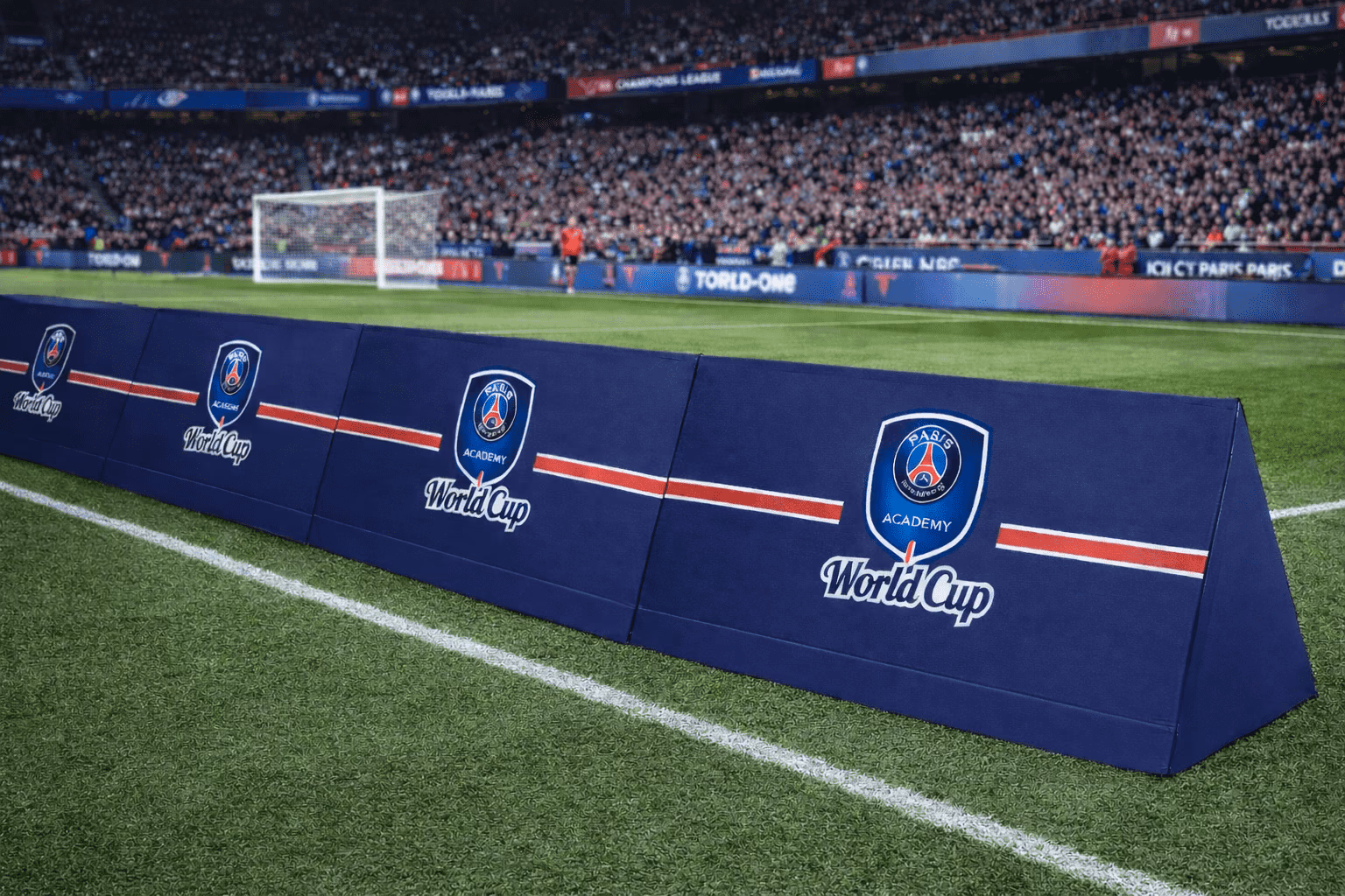 Valla publicitaria Tobler-One® en estadio profesional — Nakara Deporte