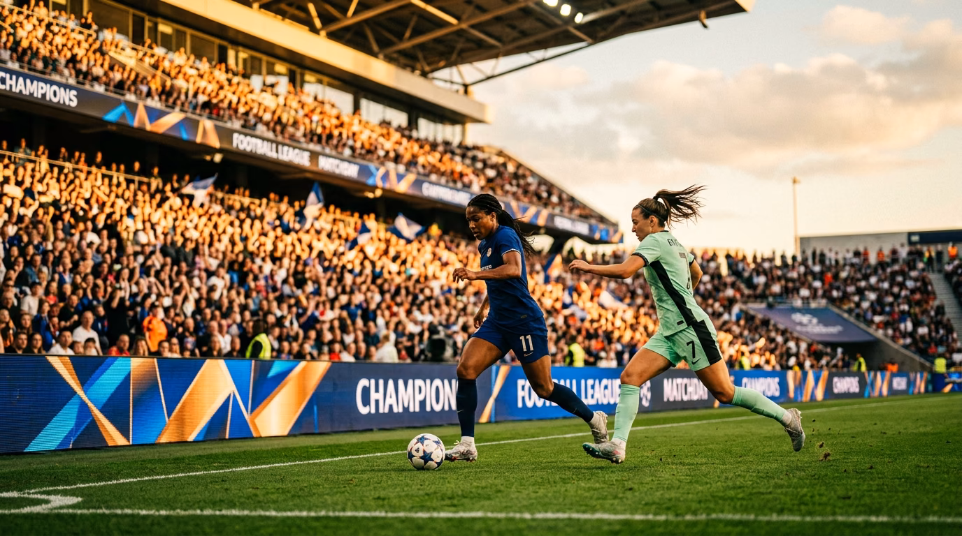 Vallas perimétricas, tifos y banderas en partido profesional de fútbol femenino — análisis sectorial 2026