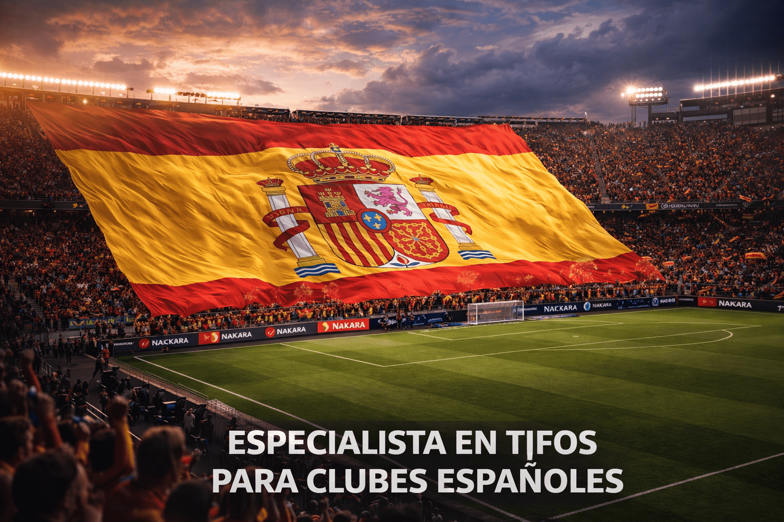 tifos gigantes personalizados para clubes de fútbol y baloncesto en España fabricación europea