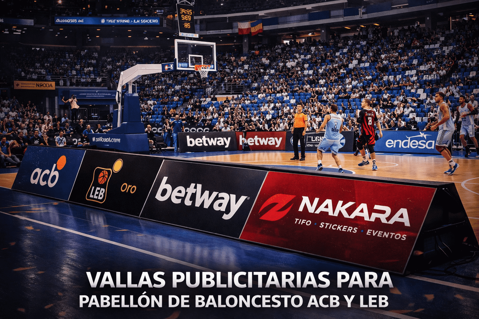 vallas publicitarias para pabellón de baloncesto ACB y LEB