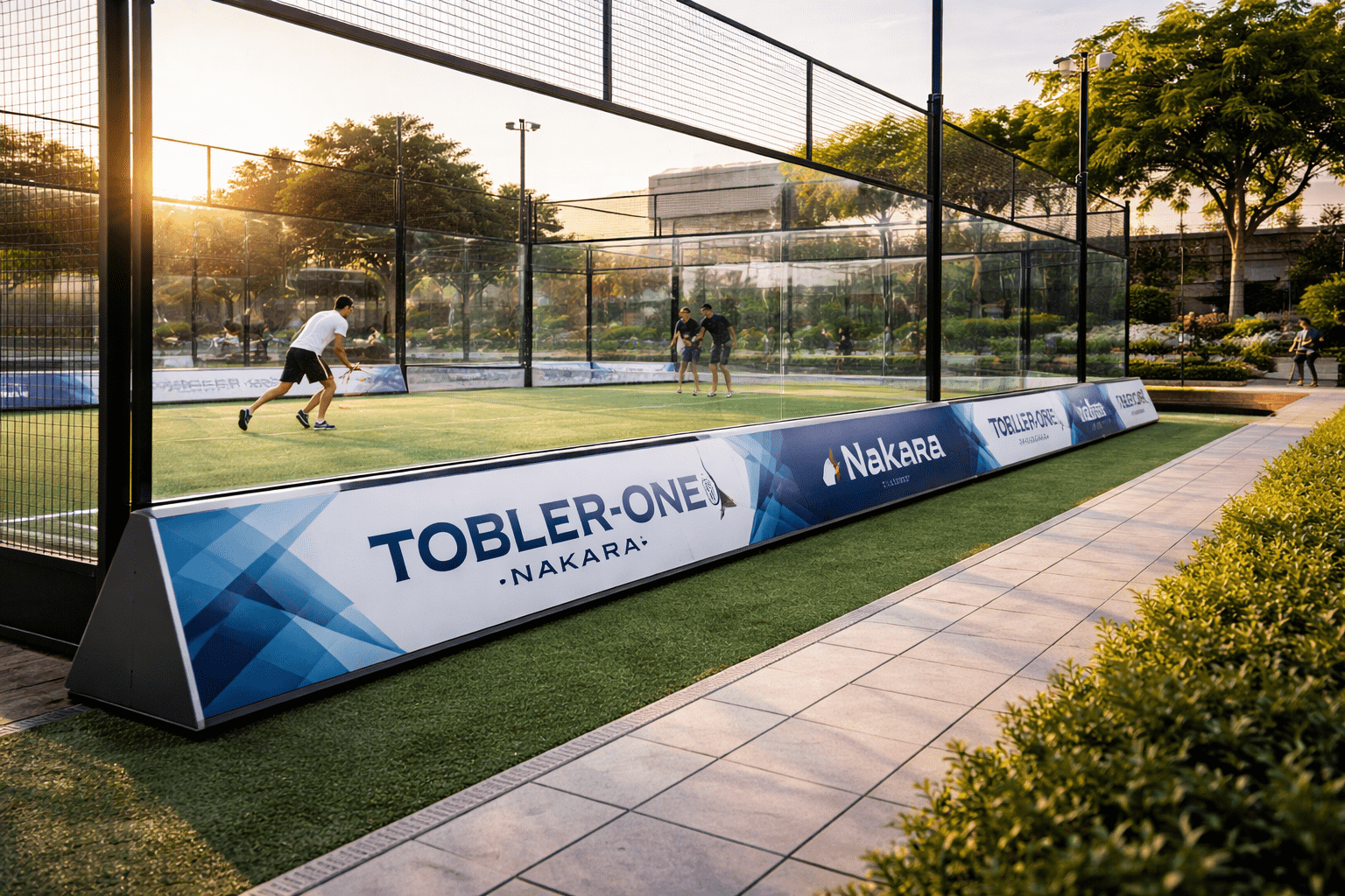 vallas publicitarias para pistas de pádel con sistema Tobler-One